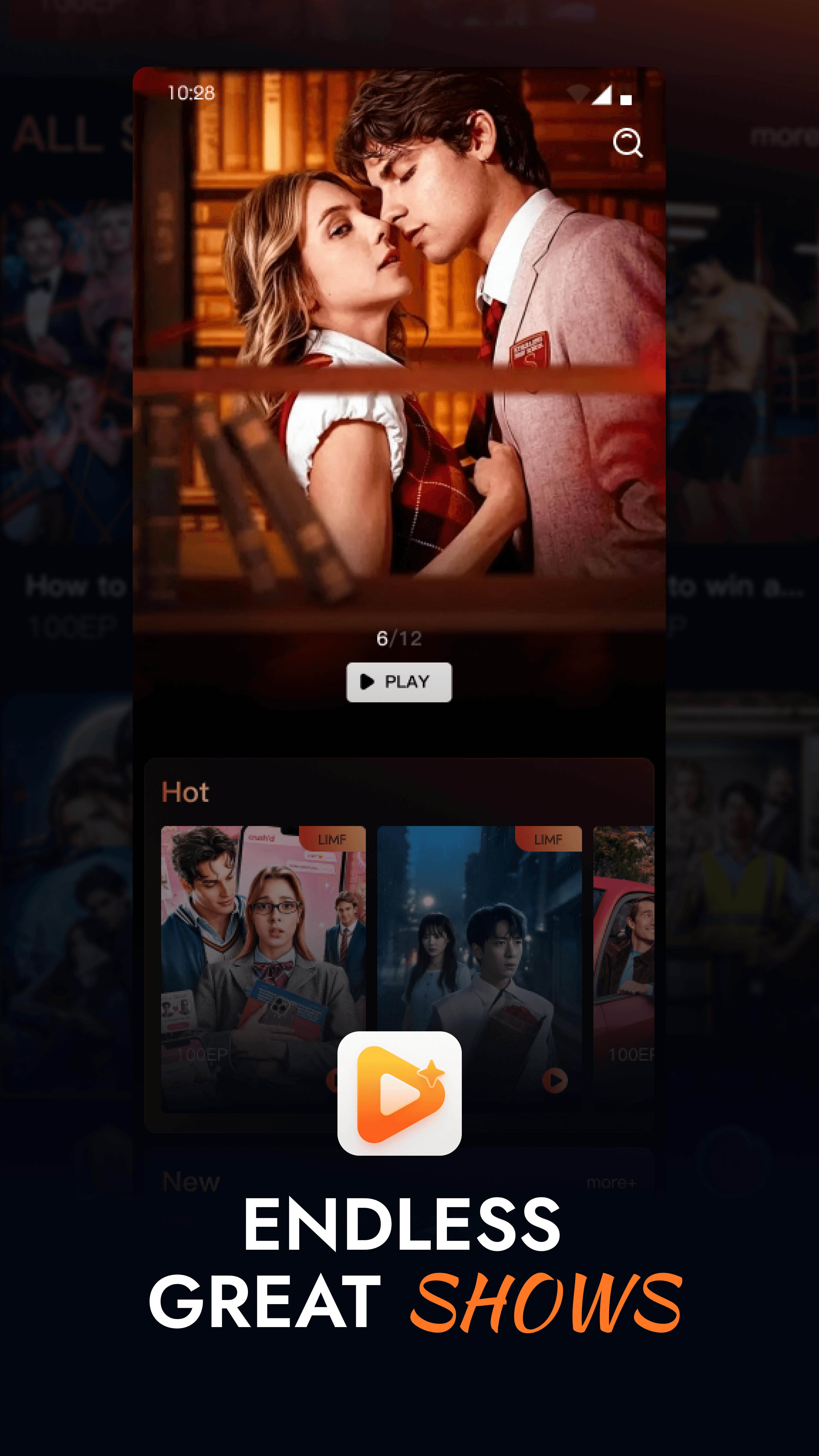 SweetDrama mobile app screen showing a short series and episode player